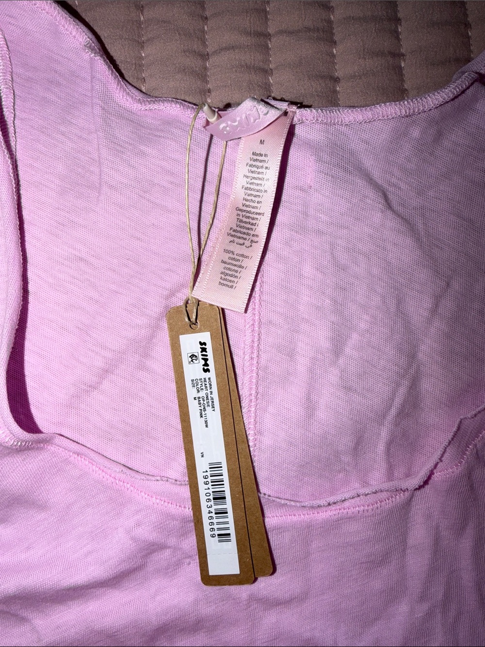 SKIMS Women's Heart Cutout Onesie Jumpsuit in Light Pink - Picture 3 of 7